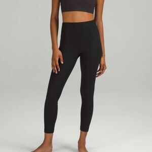 Lululemon Black Align Ribbed High Rise Pant 25" Size 14